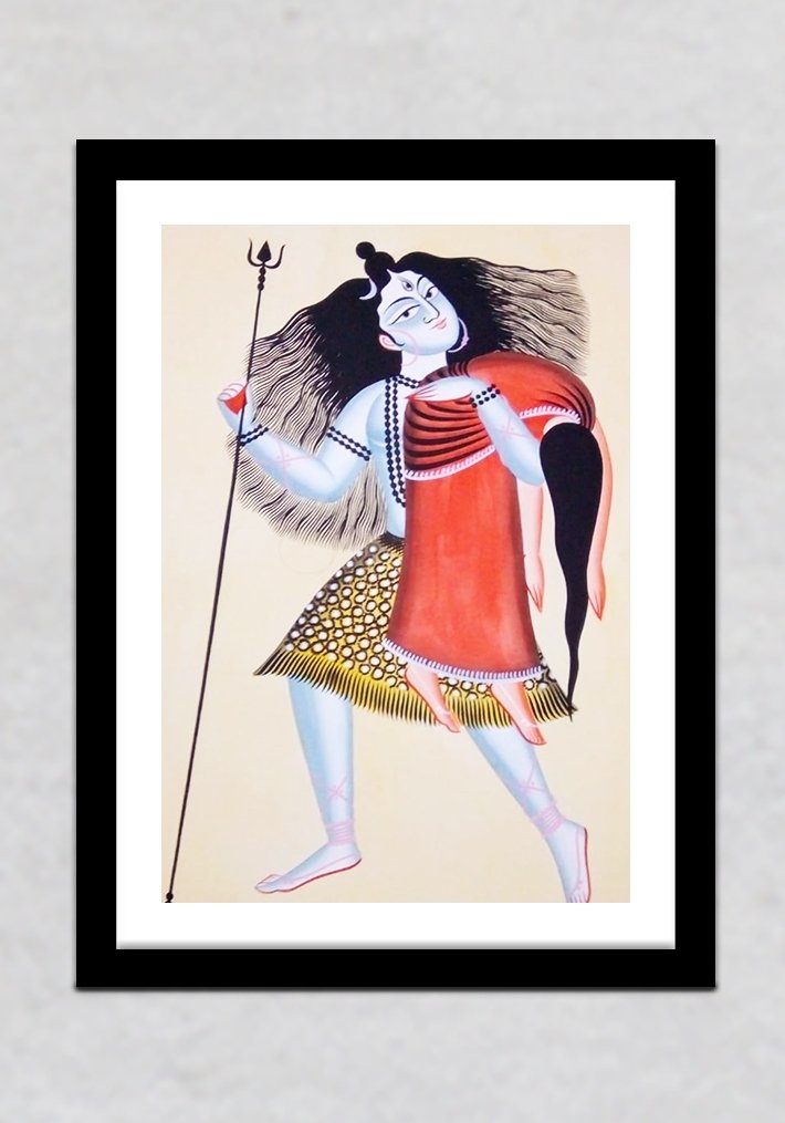 Maha Kaal Kalighat Painting by Manoranjan Chitrakar