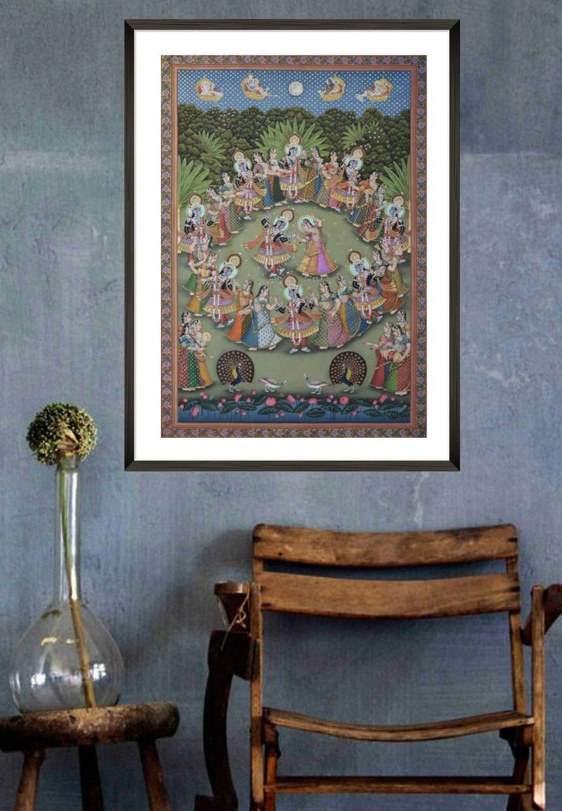 Maha Raas Shreenathji Pichwai Painting for sale