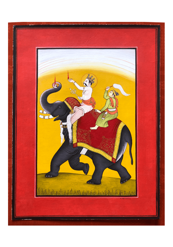 A Royal Elephant in Miniature Painting by Mohan Prajapati