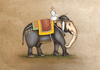 The Royal Elephant in Miniature Painting by Mohan Prajapati