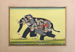 The Nari-Kunjar in Elephant in Miniature Painting by Mohan Prajapati