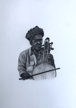The Rajasthani Musicians in Miniature Painting by Mohan Prajapati