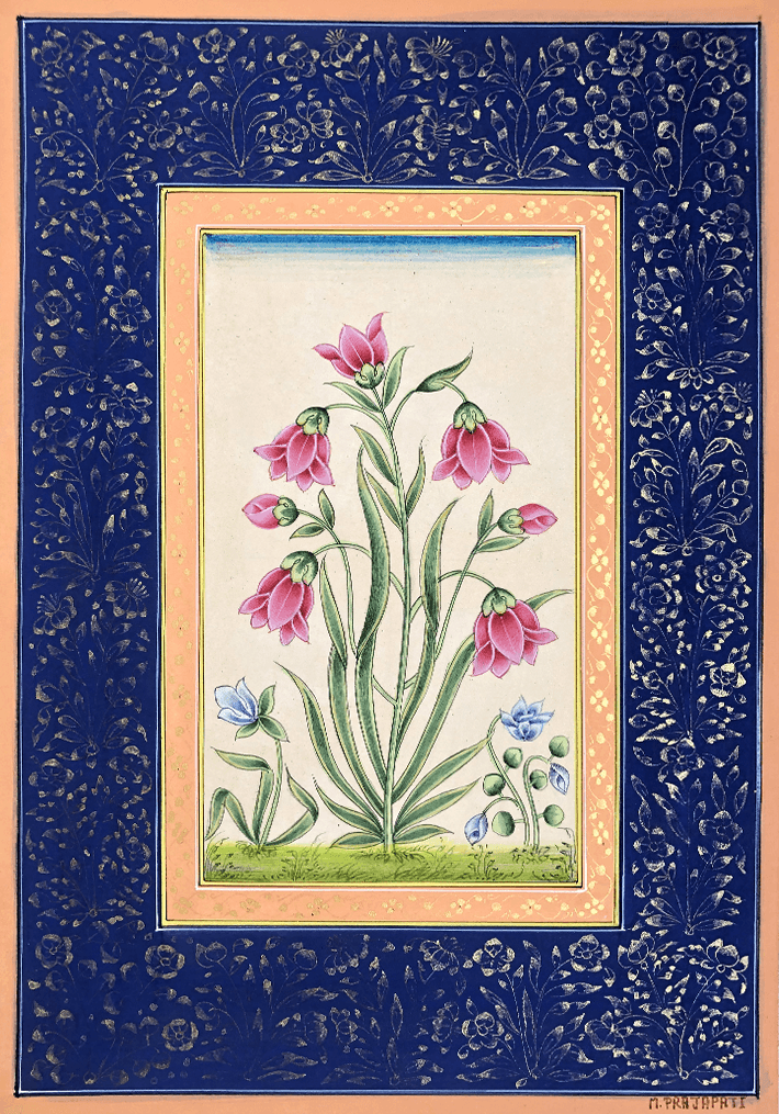 The Magnificent Tulips in Miniature Painting by Mohan Prajapati