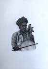 The Kamaycha Player in Miniature Painting by Mohan Prajapati