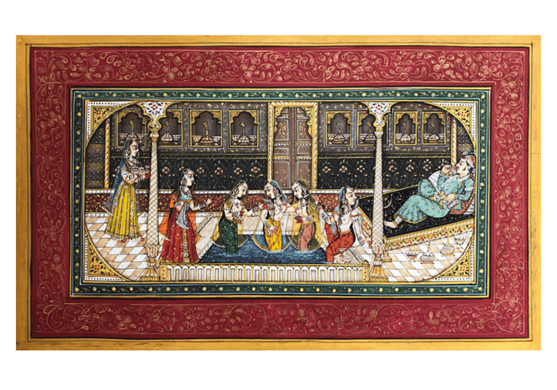 A Charming Shahi Hamaam in Miniature Painting by Mohan Prajapati