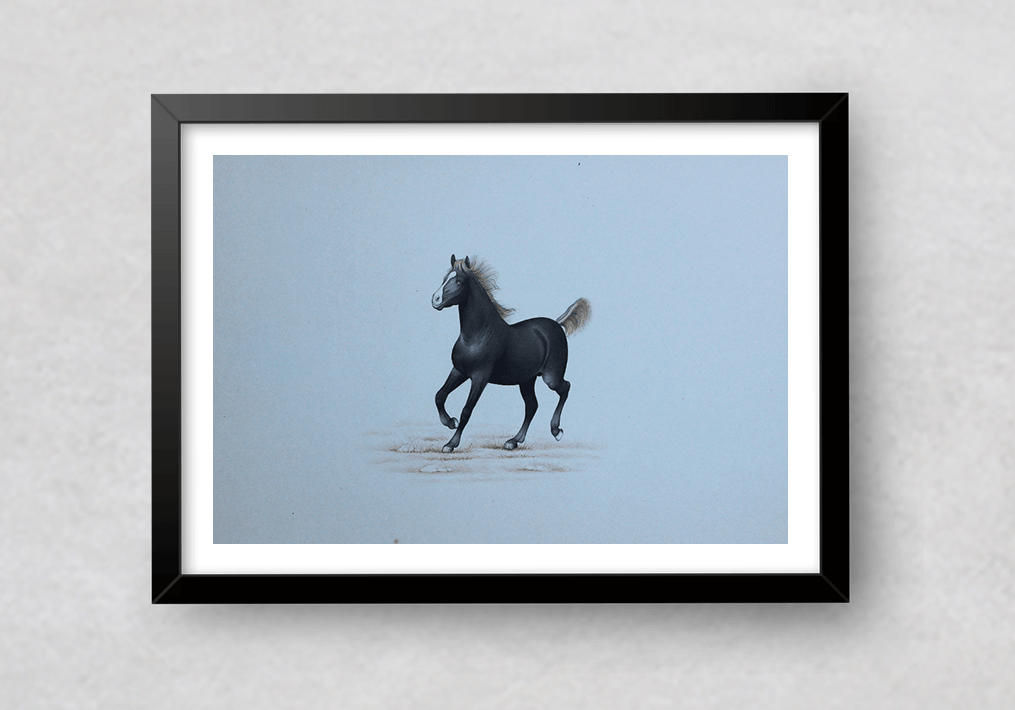 Horse Miniature style Painting by Mohan Prajapati