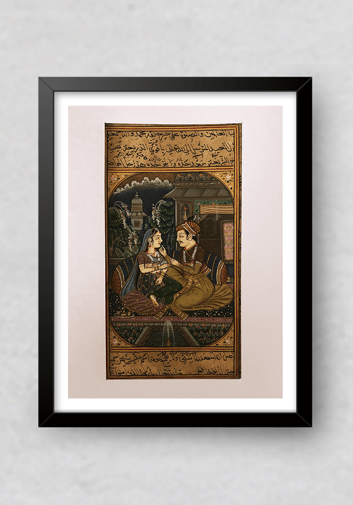 A Royal Couple in Miniature Painting by Mohan Prajapati