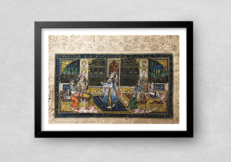 The Royals in Conversation Miniature Painting by Mohan Prajapati