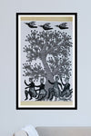 Monkey-tree-bird gond art for sale