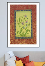 Mughal flowers Miniature style Painting