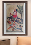 My Bicycle: handpainted in Kalighat style by Manoranjan Chitrakar-