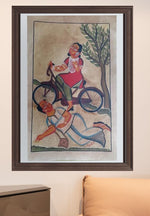 My Bicycle: handpainted in Kalighat style by Manoranjan Chitrakar-
