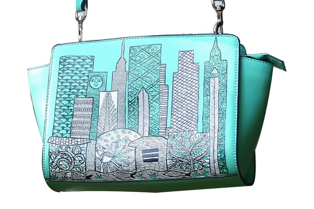 Oh Hong Kong | Mint Green Handbag | Hand Painted Bags