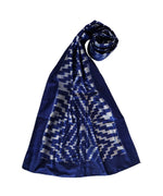 OPTICAL - BLUE Handwoven SILK STOLE-