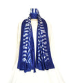 OPTICAL - BLUE Handwoven SILK STOLE-