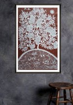 Peacock Warli painting For Sale