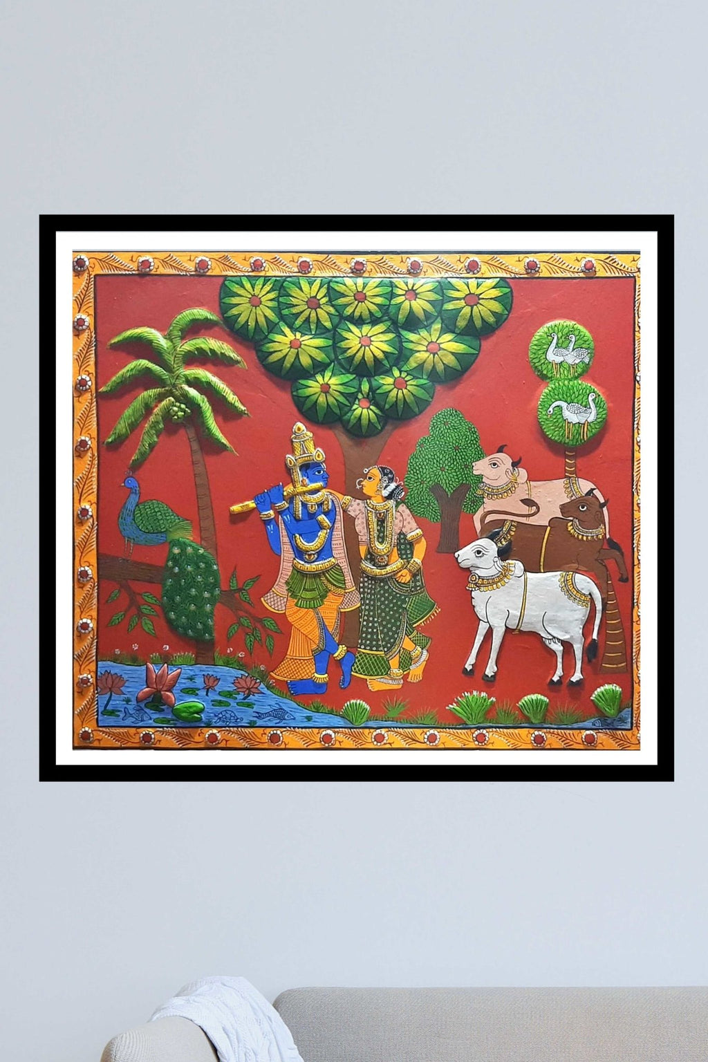 Radha Krishna Cheriyal scroll art for sale