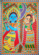 Buy Madhubani Radha Krishna Painting