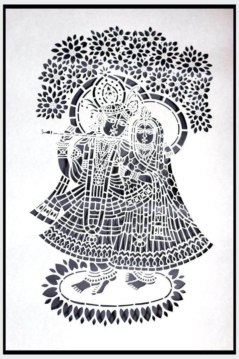 Radha and Krishna Sanjhi Artwork for Sale
