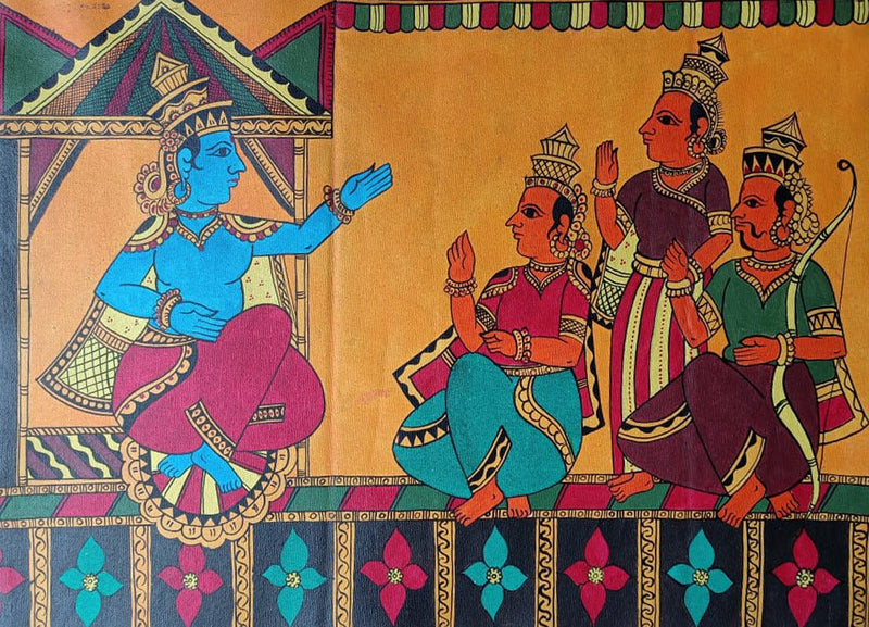 Rama, Laxmana, Bharata & Shatrugana: Chitrakathi painting 