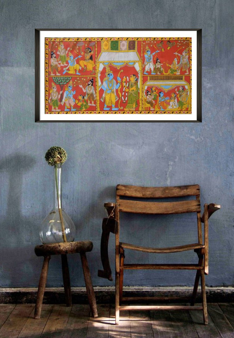 Buy Ramayana cheriyal scroll painting