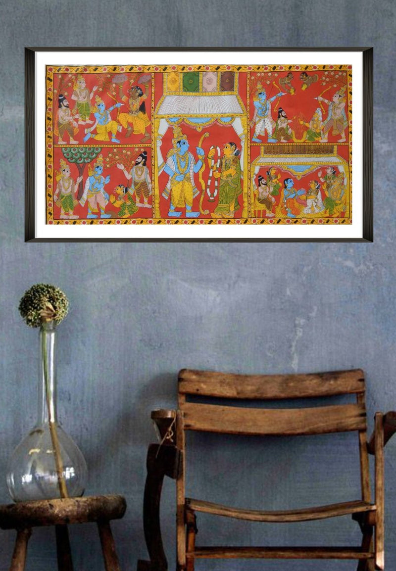 Ramayana cheriyal scroll painting for sale