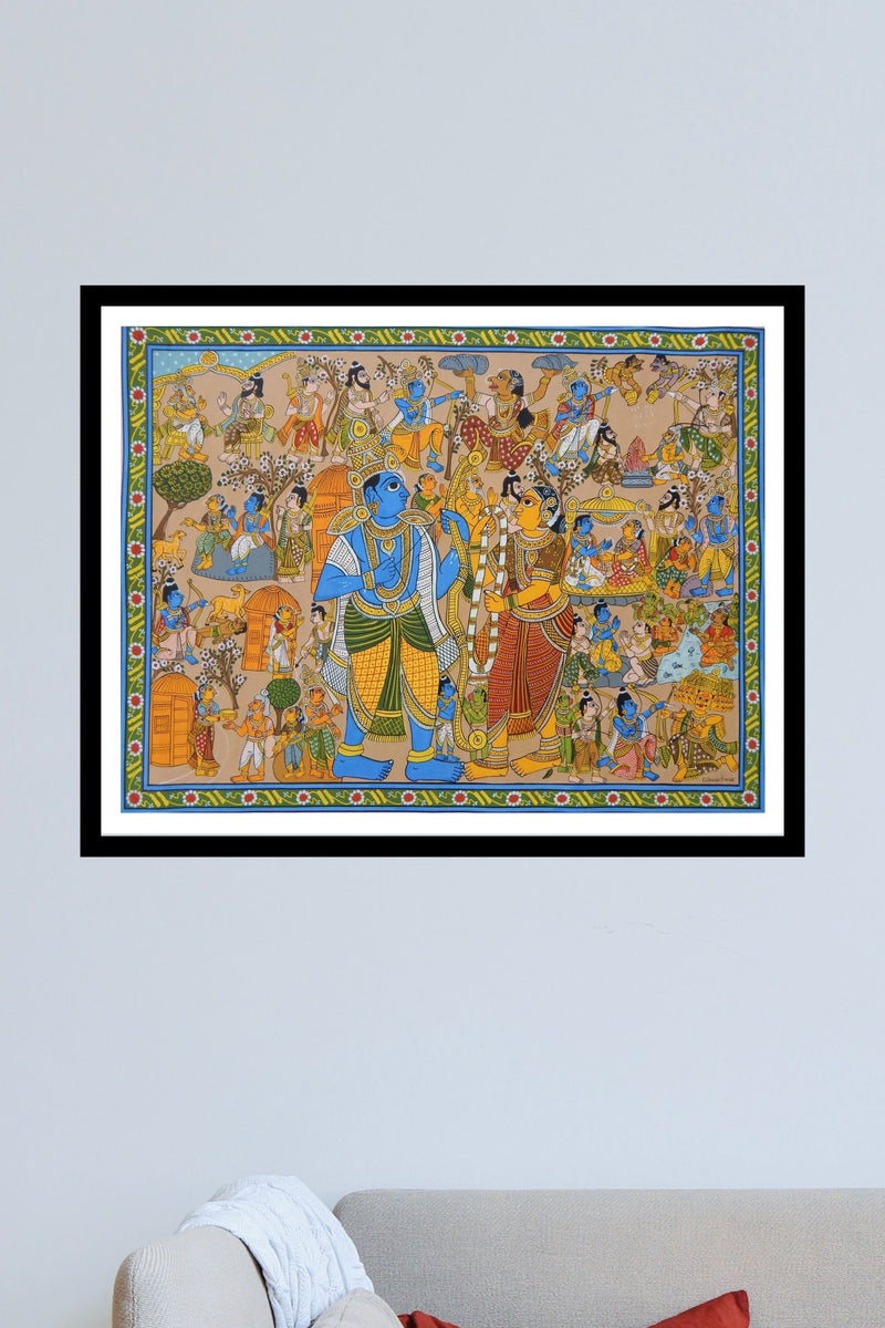 Ramayanam Cheriyal Scroll Painting