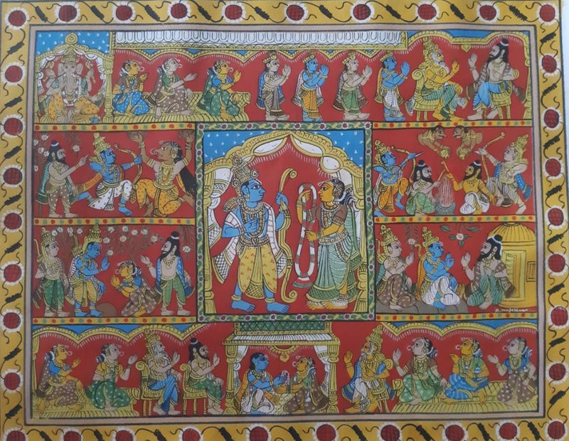 Buy Onilne Ramayanam Cheriyal Scroll Painting