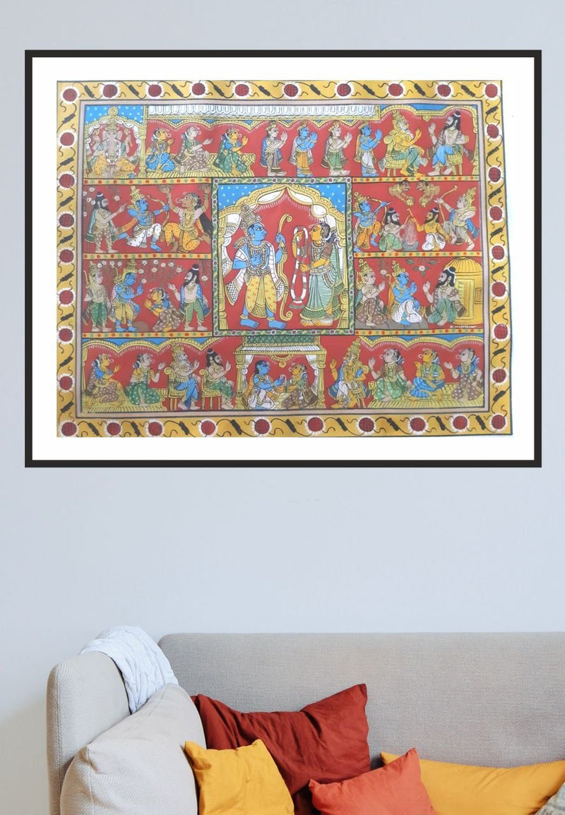 Ramayanam Cheriyal Scroll Painting