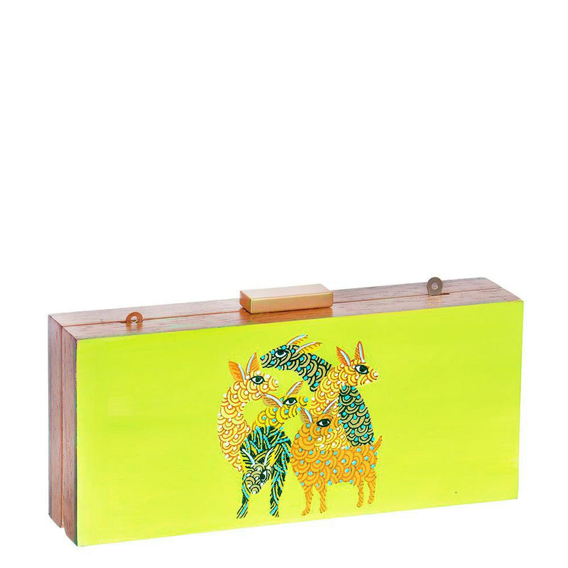 rectangular Handpainted clutch 