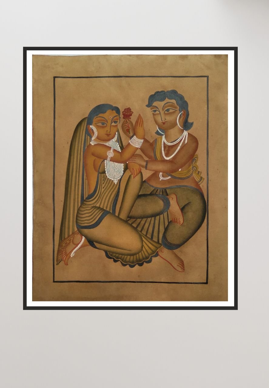 Buy Romancing Each Other Kalighat Painting