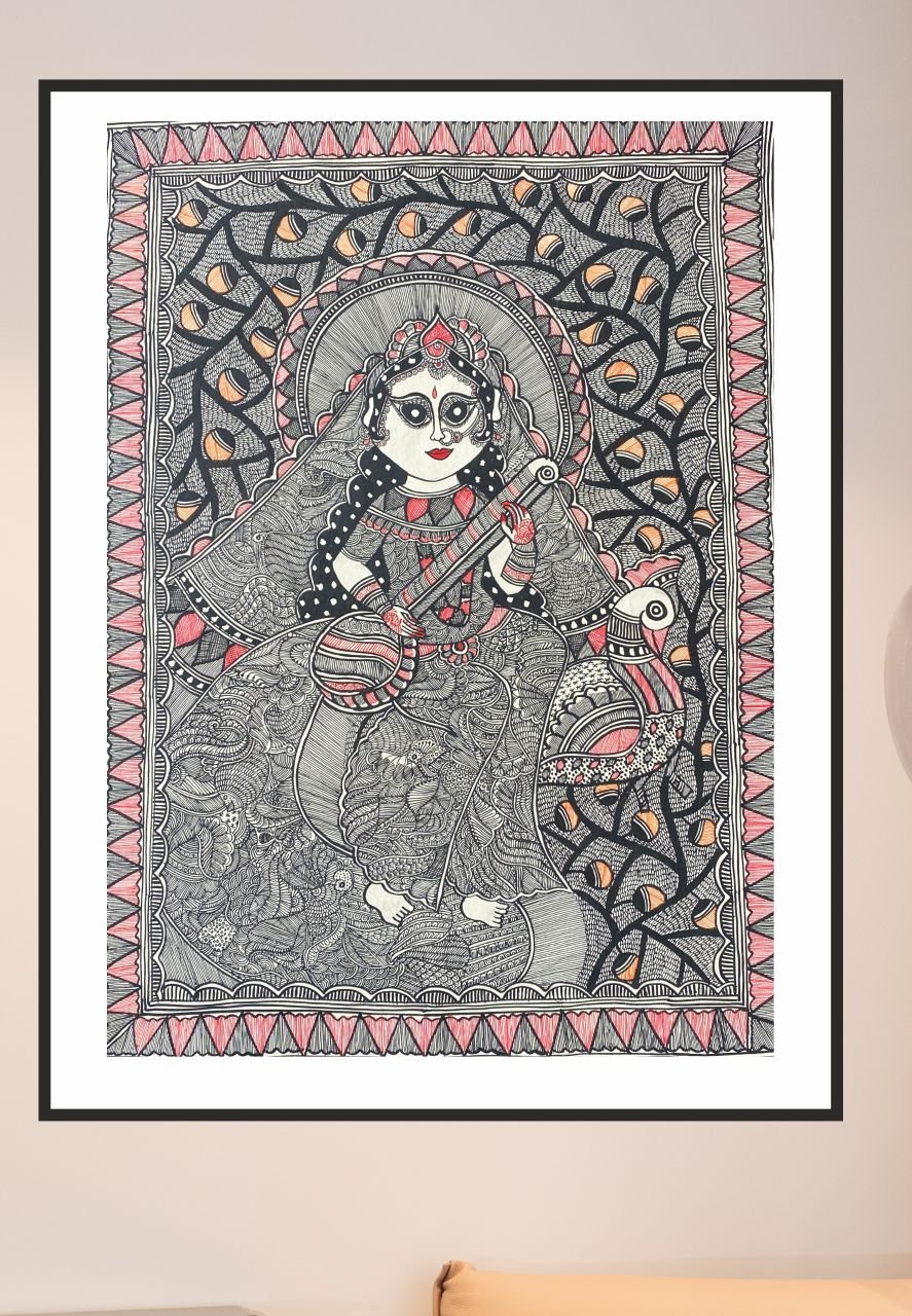 Buy Saraswati Madhubani painting Online 