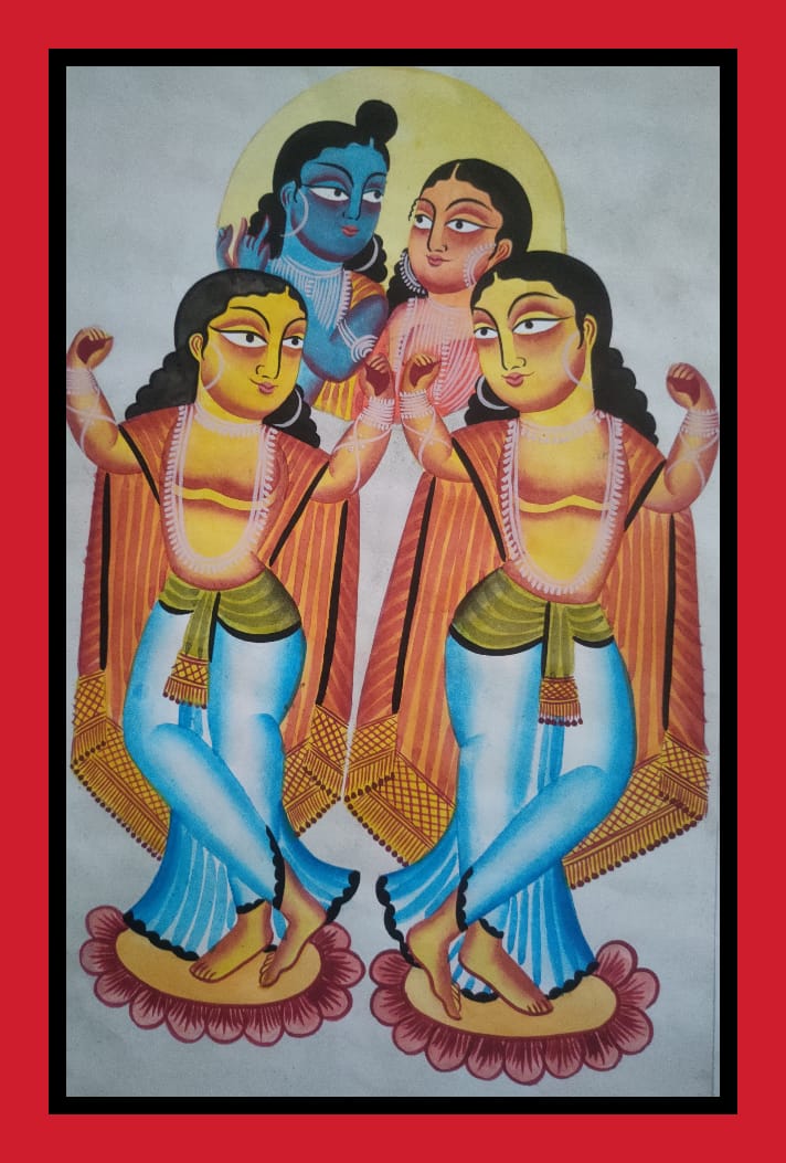 Shiva Parvati Bengal Pattachitra Artwork