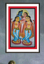 Shiva Parvati : BENGAL PATTACHITRA PAINTING