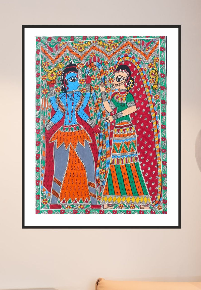 Shiva Parvati Madhubani Painting