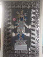 Shrinathji with antique (Ganga Jamuna ) Pichwai Art for sale