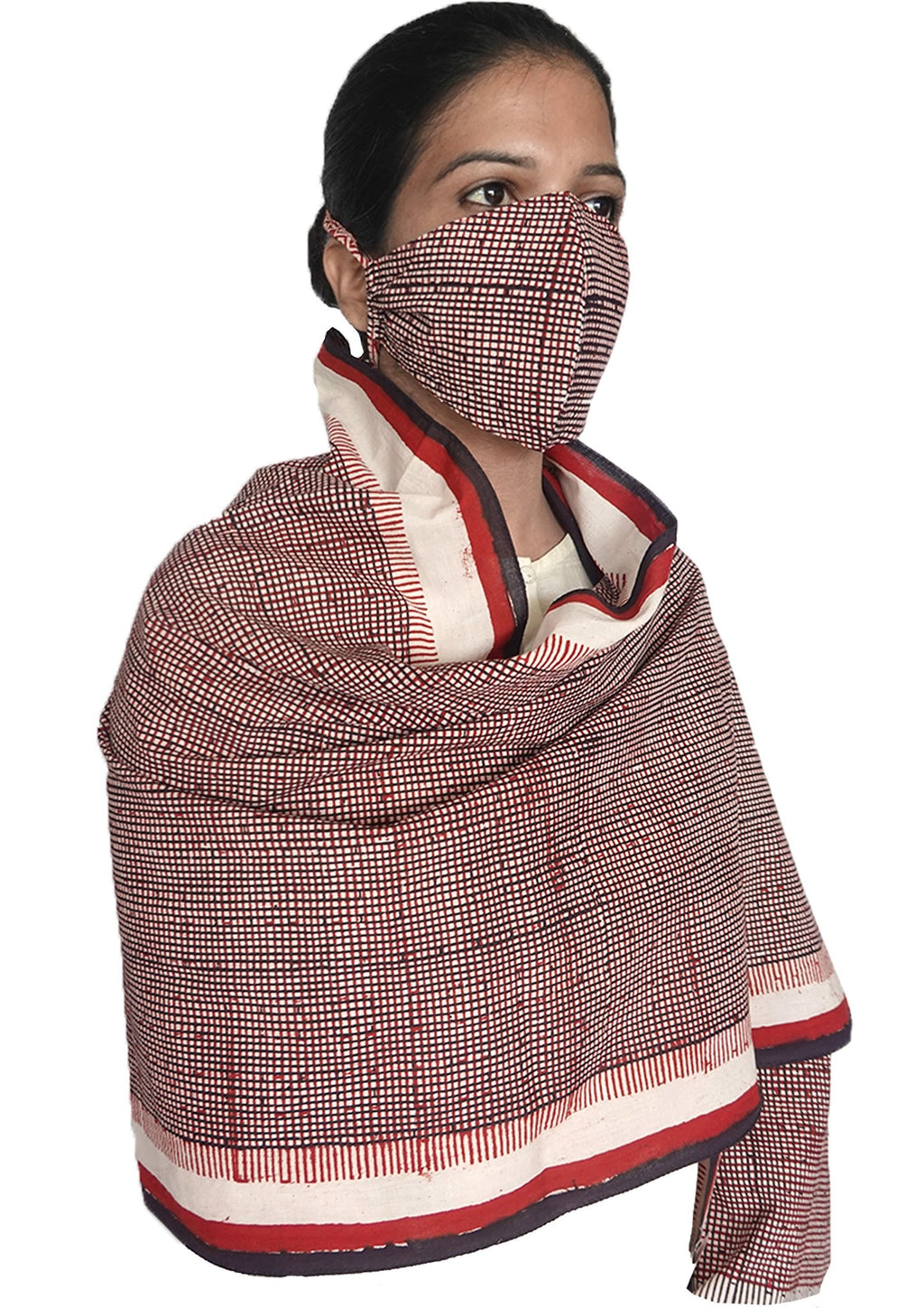 Square space , Bagh Printed stole and mask combo-