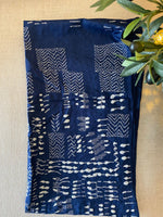 Sujani Hand embroidered Silk Stole, blue-