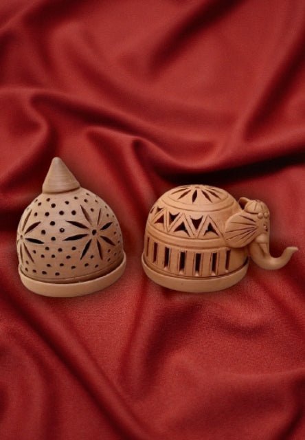 Tea Light in Terracotta art by Dolon Kundu-