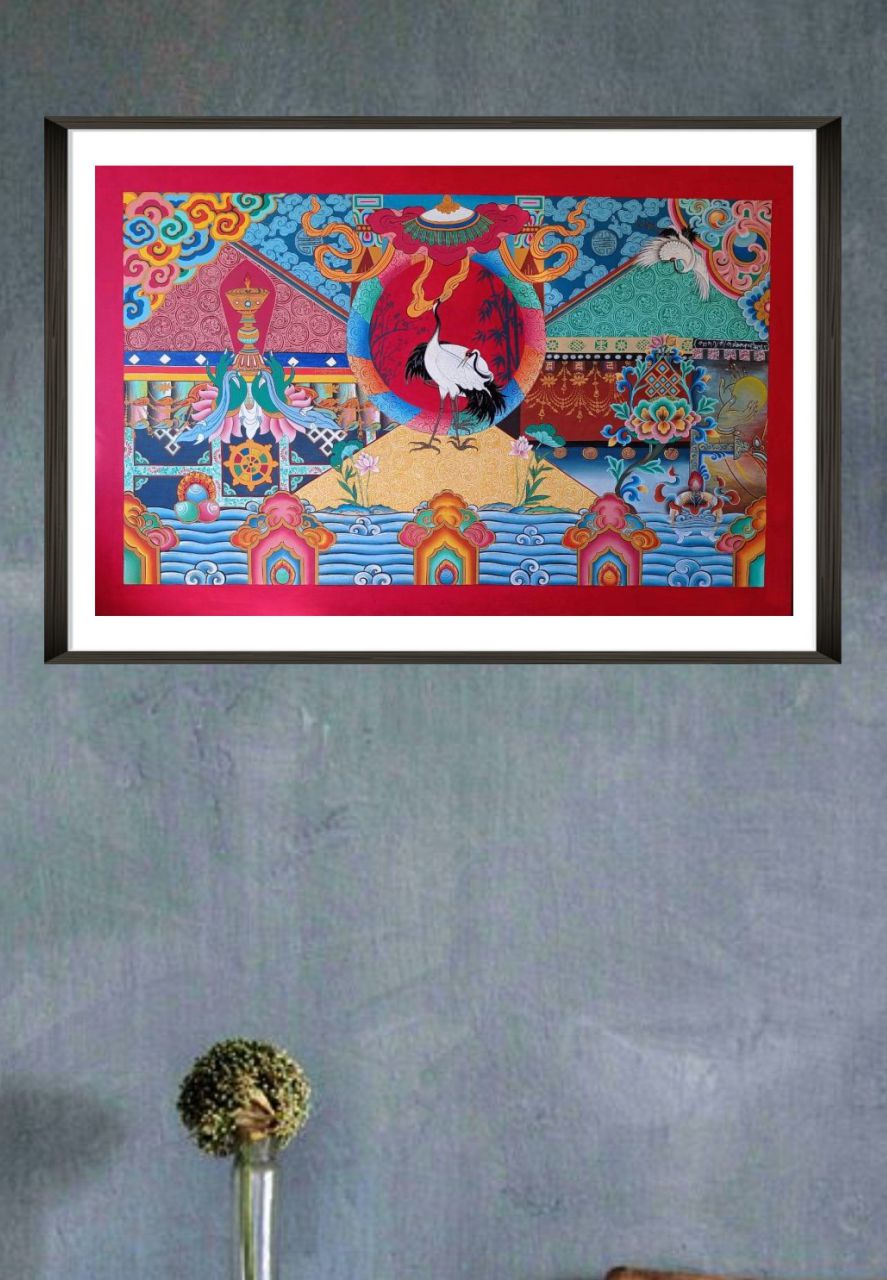 The crane Thangka painting