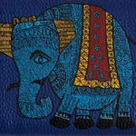 The Elephant, Top Grain Leather Blue Wallet-