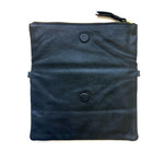 The Fish, Black Foldover Clutch/Sling-