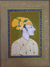 The King and Queen: Bani Thani Miniature style, set of 2 paintings 