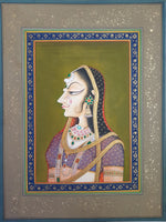 The King and Queen: Bani Thani Miniature style, set of 2 paintings For sale