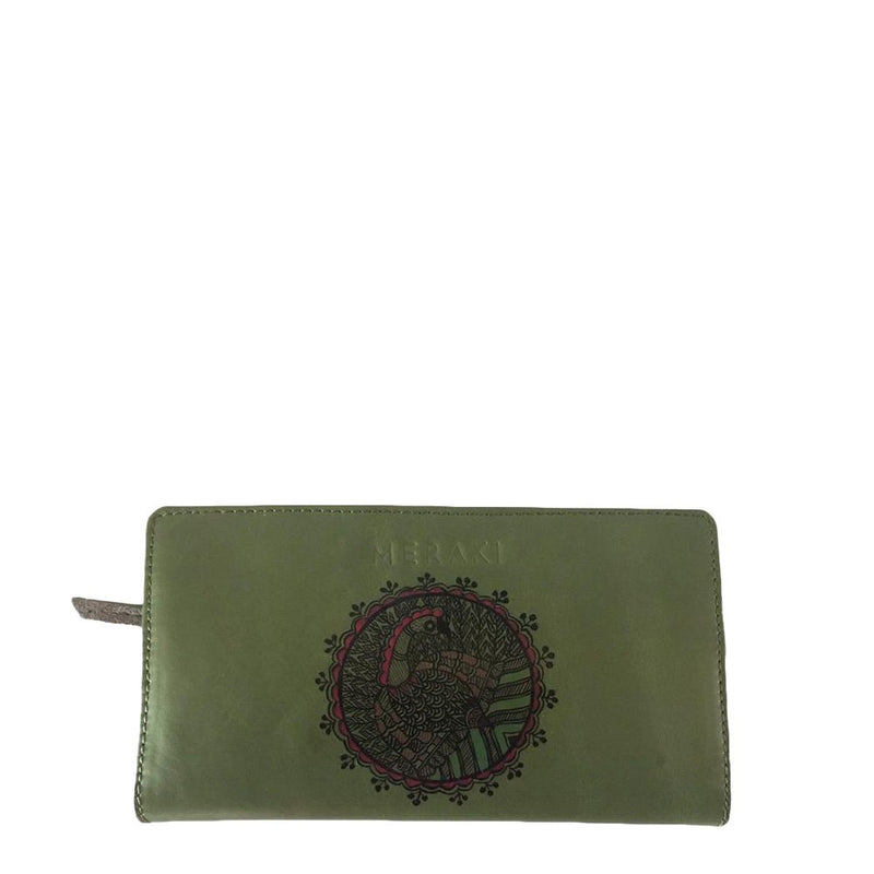 Buy The Peacock Green Handpainted Wallet