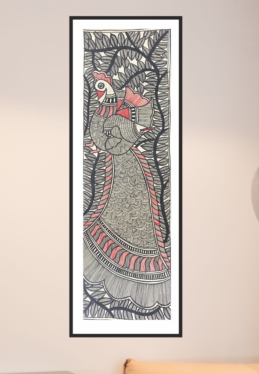 Buy Handpainted The Peacock Madhubani Painting