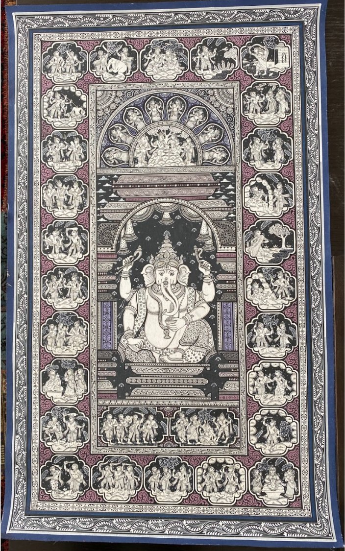 The story of Ganesha: handpainted in Pattachitra art by Apindra Swain-