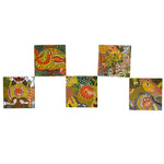 The Tiger and friends, Madhubani handpainted wall paper tiles-