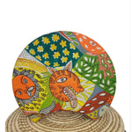 The Tiger, Madhubani handpainted lamp-