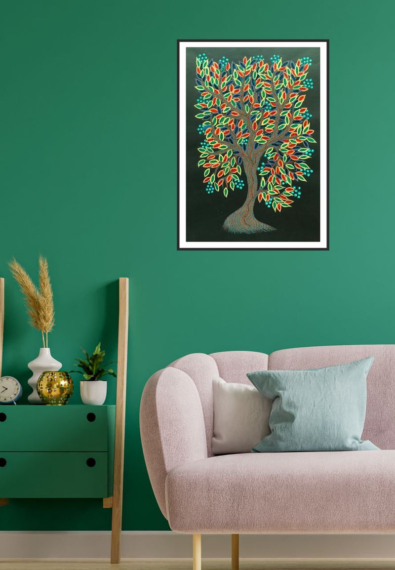 Purchase Handcrafted Tree of Life Bhil Painting by Geeta Bariya